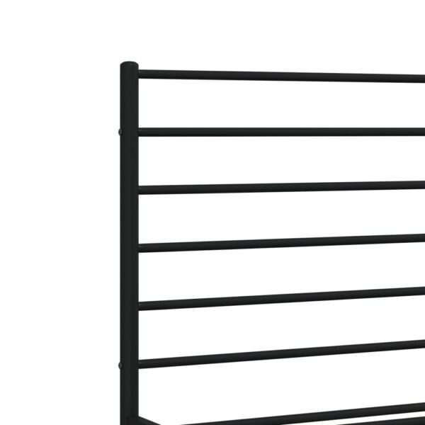 vidaXL Metal Bed Frame with Headboard Black 59.8"x78.7" - Image 9