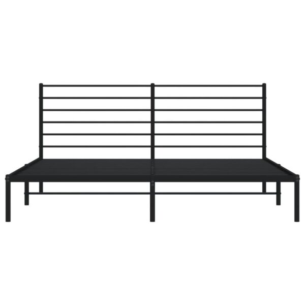 vidaXL Metal Bed Frame with Headboard Black 72"x83.9" California King - Image 6