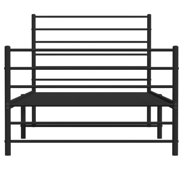 vidaXL Metal Bed Frame with Headboard and Footboard Black 39.4"x74.8" Twin - Image 6