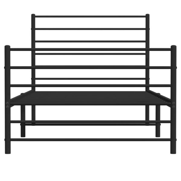 vidaXL Metal Bed Frame with Headboard and Footboard Black 39.4"x78.7" - Image 6