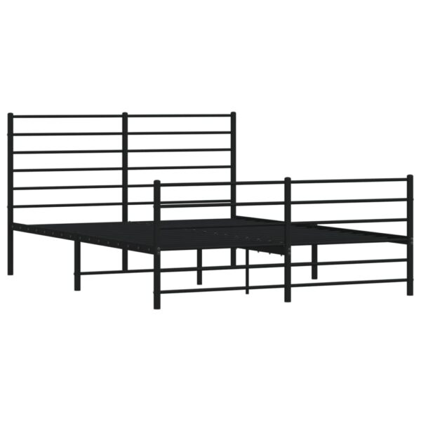 vidaXL Metal Bed Frame with Headboard and Footboard Black 53.9"x74.8" Full - Image 5