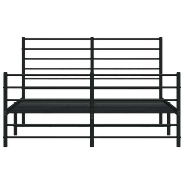 vidaXL Metal Bed Frame with Headboard and Footboard Black 53.9"x74.8" Full - Image 6