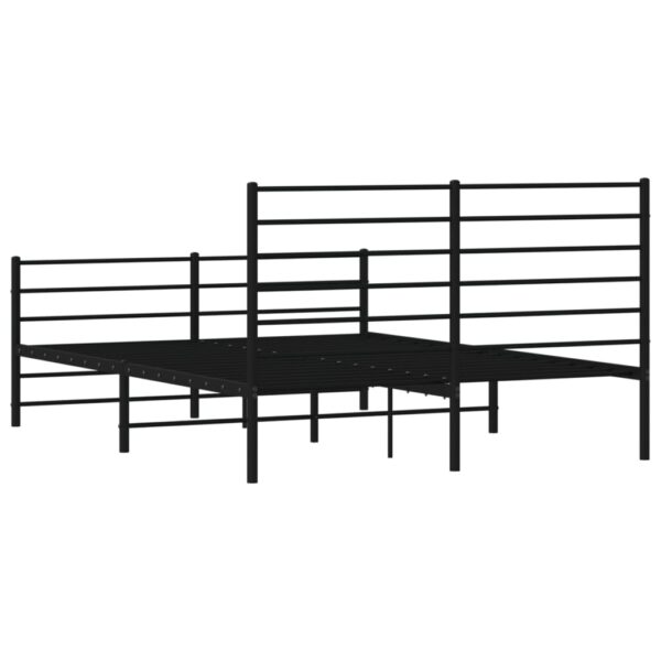 vidaXL Metal Bed Frame with Headboard and Footboard Black 53.9"x74.8" Full - Image 8