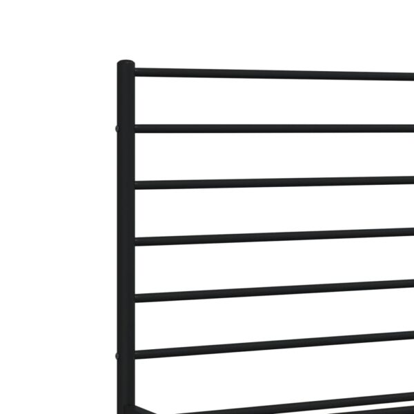 vidaXL Metal Bed Frame with Headboard and Footboard Black 53.9"x74.8" Full - Image 9