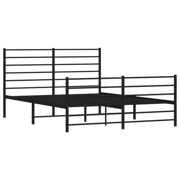 vidaXL Metal Bed Frame with Headboard and Footboard Black 59.8"x78.7" - Image 5