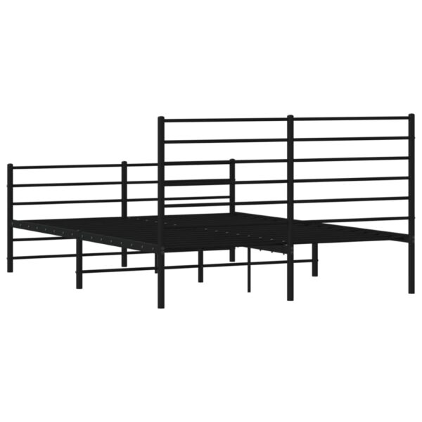 vidaXL Metal Bed Frame with Headboard and Footboard Black 59.8"x78.7" - Image 8