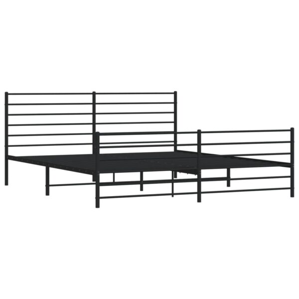 vidaXL Metal Bed Frame with Headboard&Footboard Black 72"x83.9" California King - Image 5