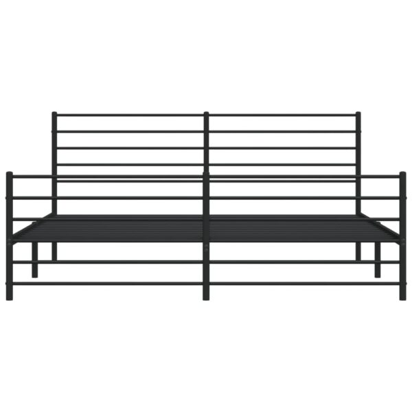 vidaXL Metal Bed Frame with Headboard&Footboard Black 72"x83.9" California King - Image 6