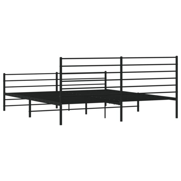 vidaXL Metal Bed Frame with Headboard&Footboard Black 72"x83.9" California King - Image 8