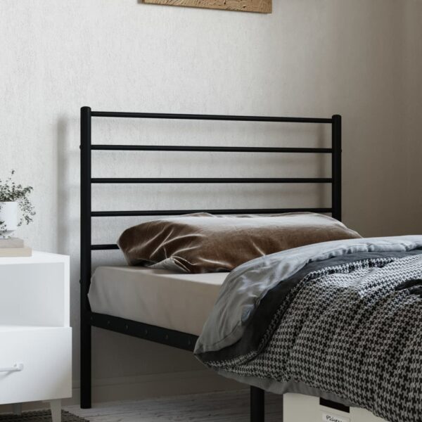 vidaXL Metal Headboard Black 39.4" - Image 3