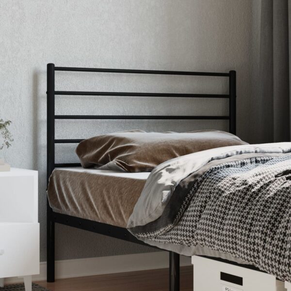 vidaXL Metal Headboard Black 39.4"