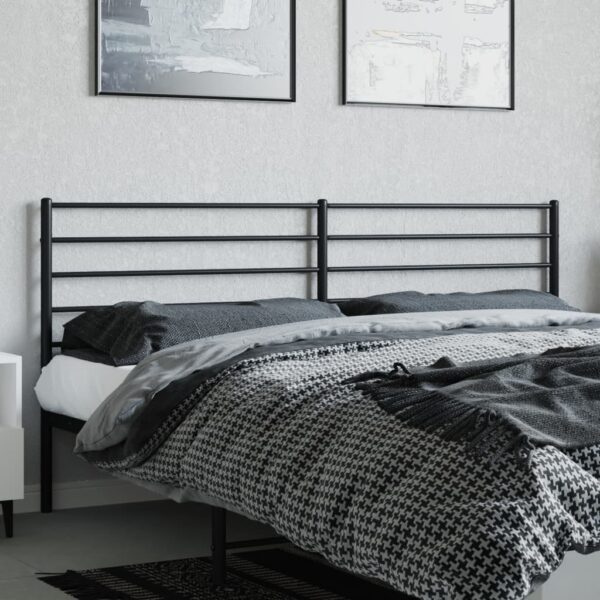 vidaXL Metal Headboard Black 70.9" - Image 3