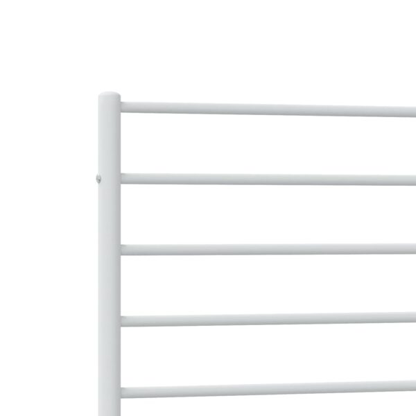 vidaXL Metal Bed Frame with Headboard White 39.4"x74.8" Twin - Image 9