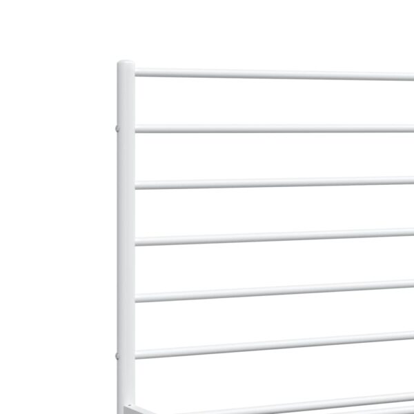 vidaXL Metal Bed Frame with Headboard White 72"x83.9" California King - Image 9