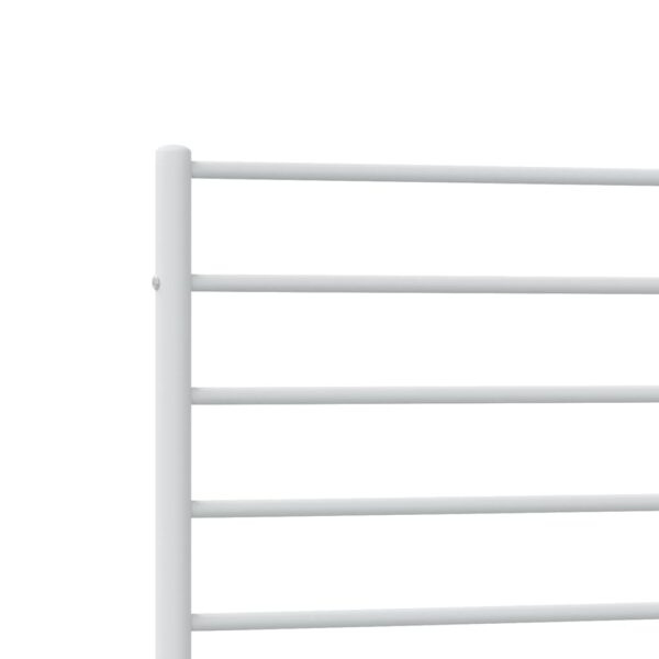 vidaXL Metal Bed Frame with Headboard and Footboard White 39.4"x78.7" - Image 9