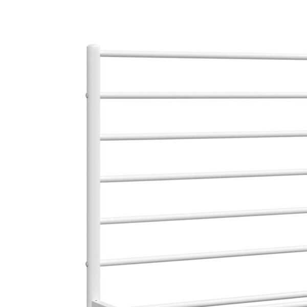 vidaXL Metal Bed Frame with Headboard&Footboard White 72"x83.9" California King - Image 9