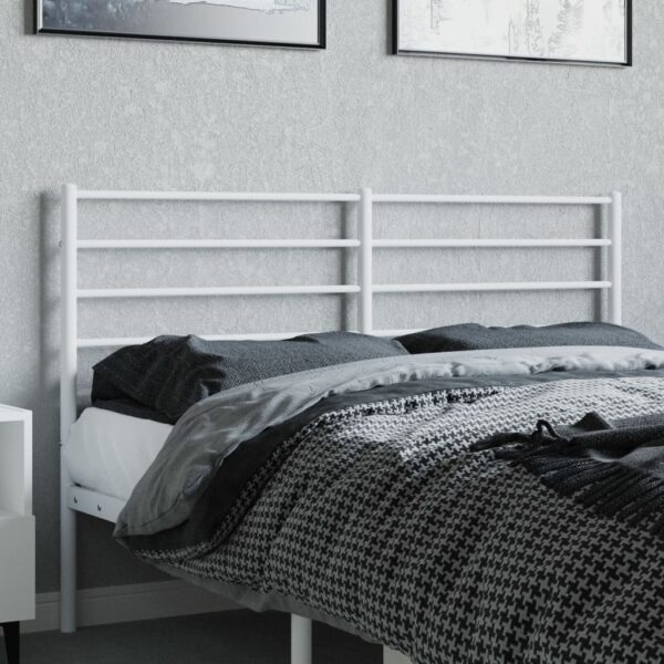 vidaXL Metal Headboard White 53.1" - Image 3