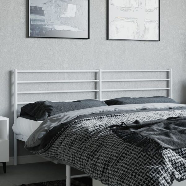 vidaXL Metal Headboard White 70.9" - Image 3