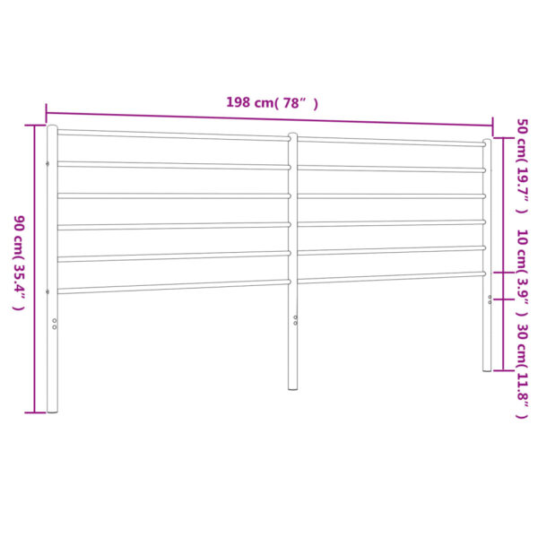 vidaXL Metal Headboard White 76" - Image 7