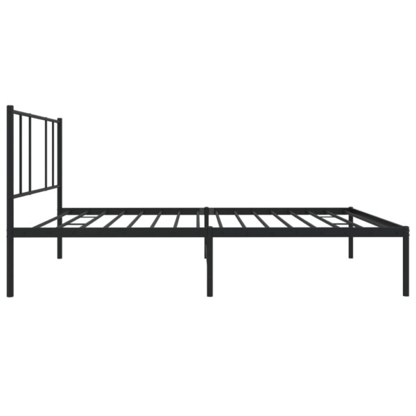 vidaXL Metal Bed Frame with Headboard Black 39.4"x78.7" - Image 7