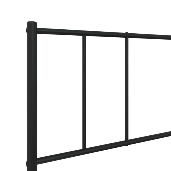 vidaXL Metal Bed Frame with Headboard Black 39.4"x78.7" - Image 9