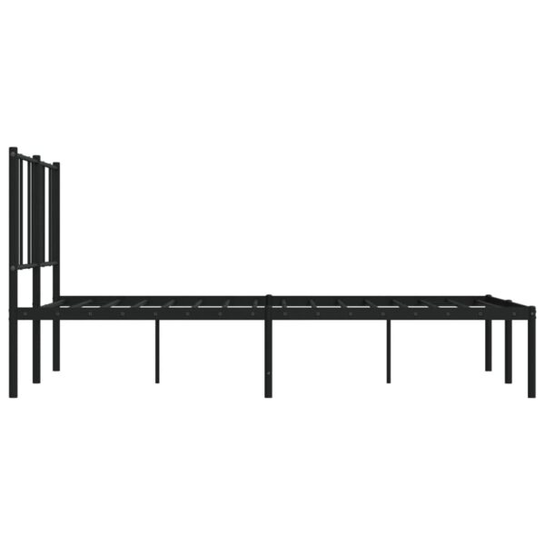 vidaXL Metal Bed Frame with Headboard Black 53.9"x74.8" Full - Image 7