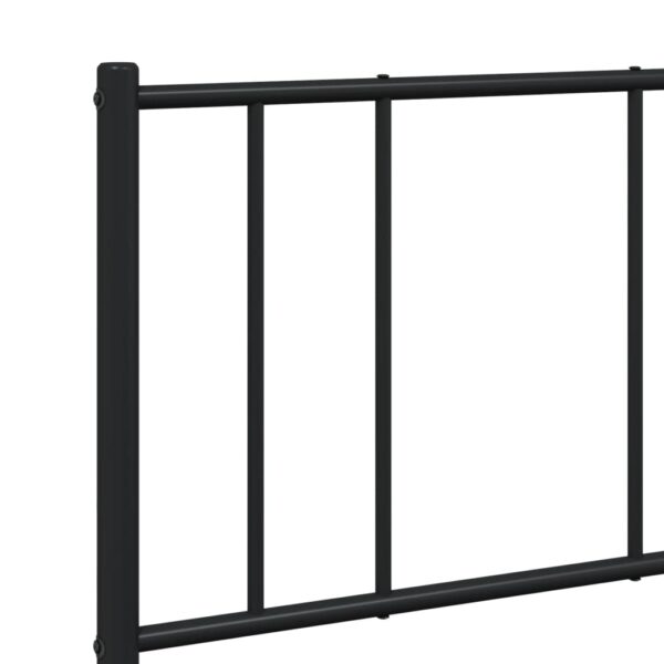 vidaXL Metal Bed Frame with Headboard Black 53.9"x74.8" Full - Image 9