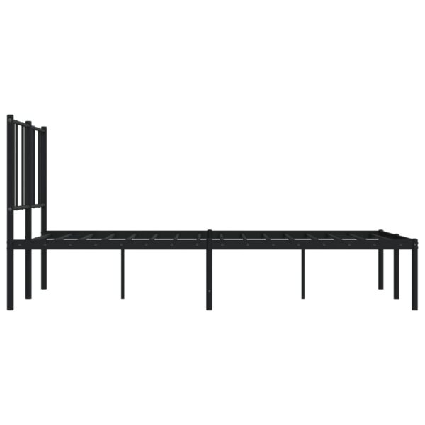 vidaXL Metal Bed Frame with Headboard Black 59.8"x78.7" - Image 7