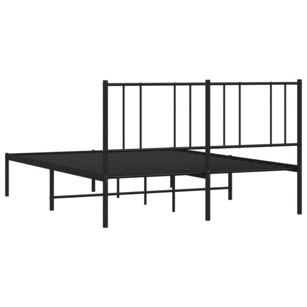 vidaXL Metal Bed Frame with Headboard Black 59.8"x78.7" - Image 8