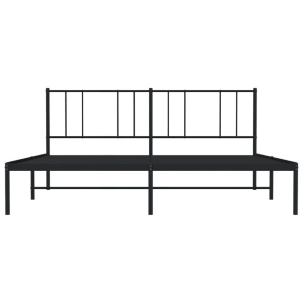 vidaXL Metal Bed Frame with Headboard Black 72"x83.9" California King - Image 6