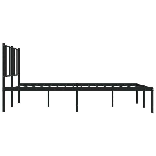 vidaXL Metal Bed Frame with Headboard Black 72"x83.9" California King - Image 7