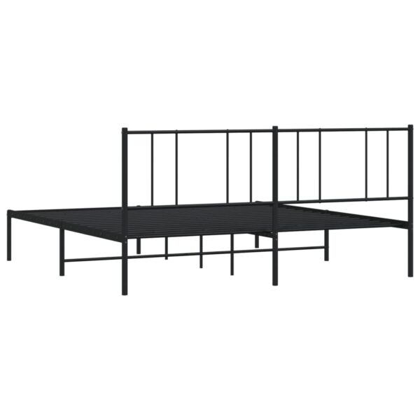 vidaXL Metal Bed Frame with Headboard Black 72"x83.9" California King - Image 8