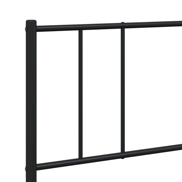 vidaXL Metal Bed Frame with Headboard Black 72"x83.9" California King - Image 9