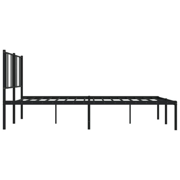 vidaXL Metal Bed Frame with Headboard Black 76"x79.9" King - Image 7