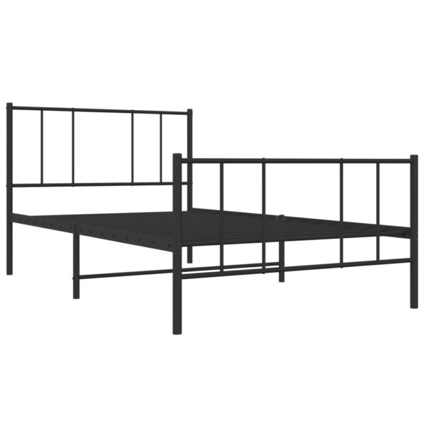 vidaXL Metal Bed Frame with Headboard and Footboard Black 39.4"x74.8" Twin - Image 5