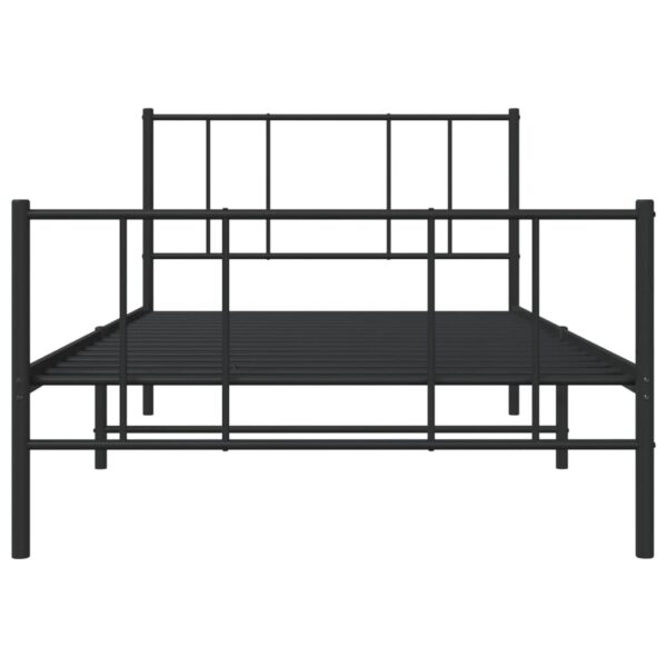 vidaXL Metal Bed Frame with Headboard and Footboard Black 39.4"x74.8" Twin - Image 6