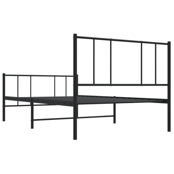 vidaXL Metal Bed Frame with Headboard and Footboard Black 39.4"x74.8" Twin - Image 8