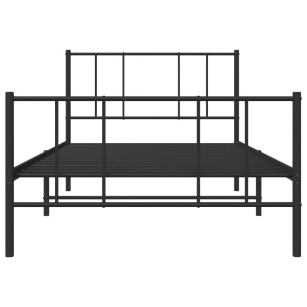 vidaXL Metal Bed Frame with Headboard and Footboard Black 39.4"x78.7" - Image 6