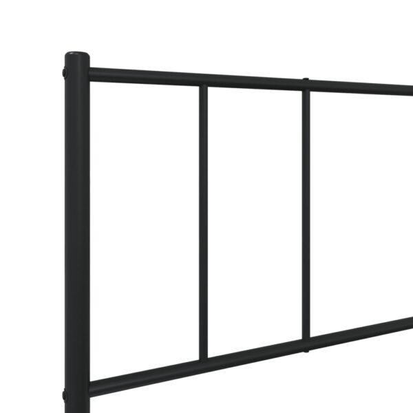 vidaXL Metal Bed Frame with Headboard and Footboard Black 39.4"x78.7" - Image 9