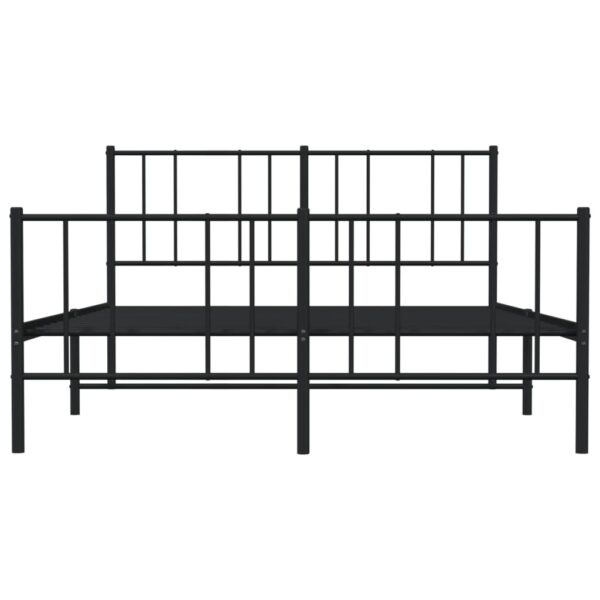 vidaXL Metal Bed Frame with Headboard and Footboard Black 53.9"x74.8" Full - Image 6