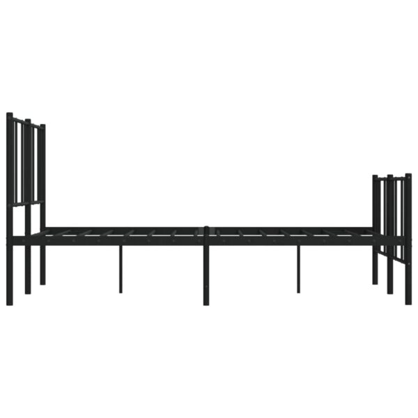 vidaXL Metal Bed Frame with Headboard and Footboard Black 53.9"x74.8" Full - Image 7