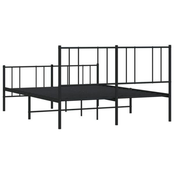 vidaXL Metal Bed Frame with Headboard and Footboard Black 53.9"x74.8" Full - Image 8