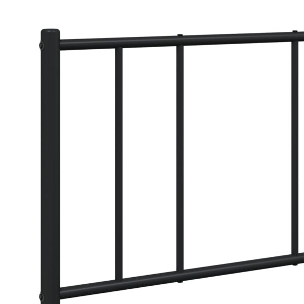 vidaXL Metal Bed Frame with Headboard and Footboard Black 53.9"x74.8" Full - Image 9