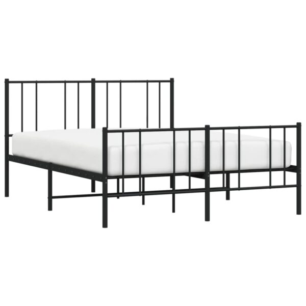 vidaXL Metal Bed Frame with Headboard and Footboard Black 59.8"x78.7" - Image 3