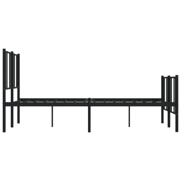 vidaXL Metal Bed Frame with Headboard and Footboard Black 59.8"x78.7" - Image 7