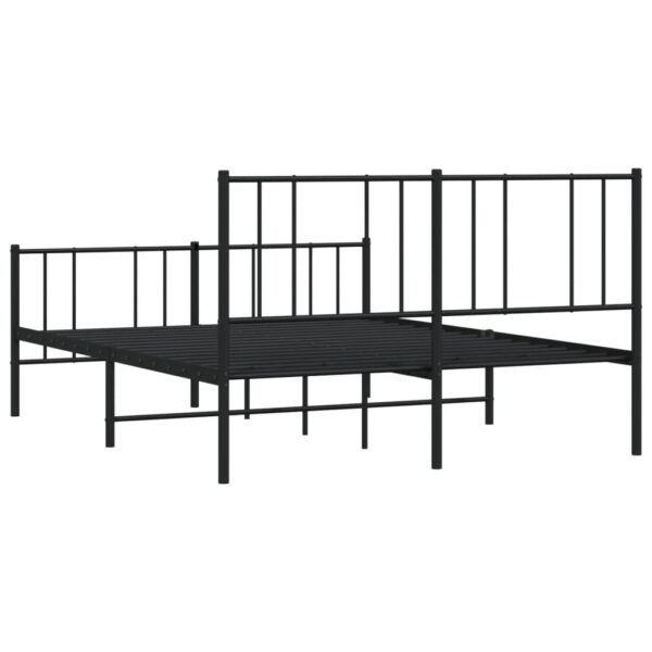 vidaXL Metal Bed Frame with Headboard and Footboard Black 59.8"x78.7" - Image 8