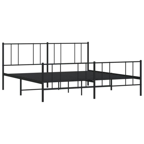 vidaXL Metal Bed Frame with Headboard&Footboard Black 72"x83.9" California King - Image 5