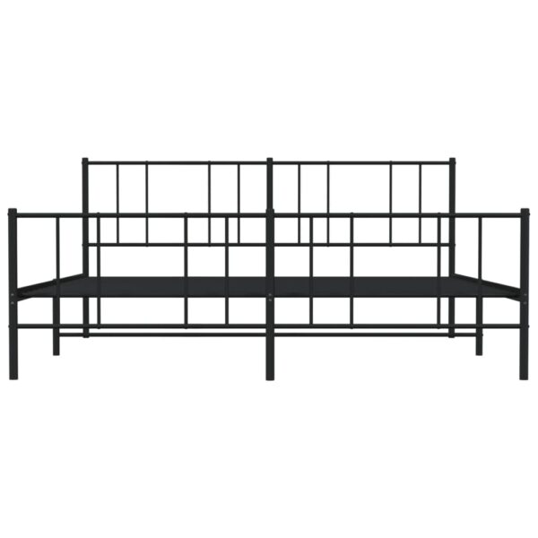 vidaXL Metal Bed Frame with Headboard&Footboard Black 72"x83.9" California King - Image 6