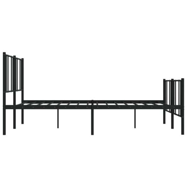 vidaXL Metal Bed Frame with Headboard&Footboard Black 72"x83.9" California King - Image 7