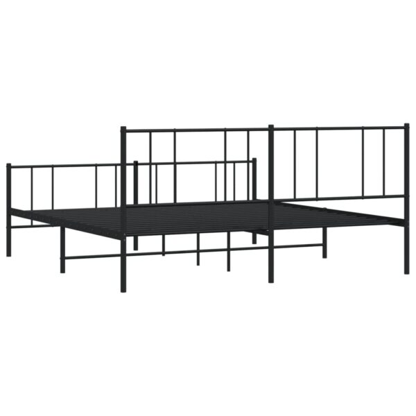 vidaXL Metal Bed Frame with Headboard&Footboard Black 72"x83.9" California King - Image 8